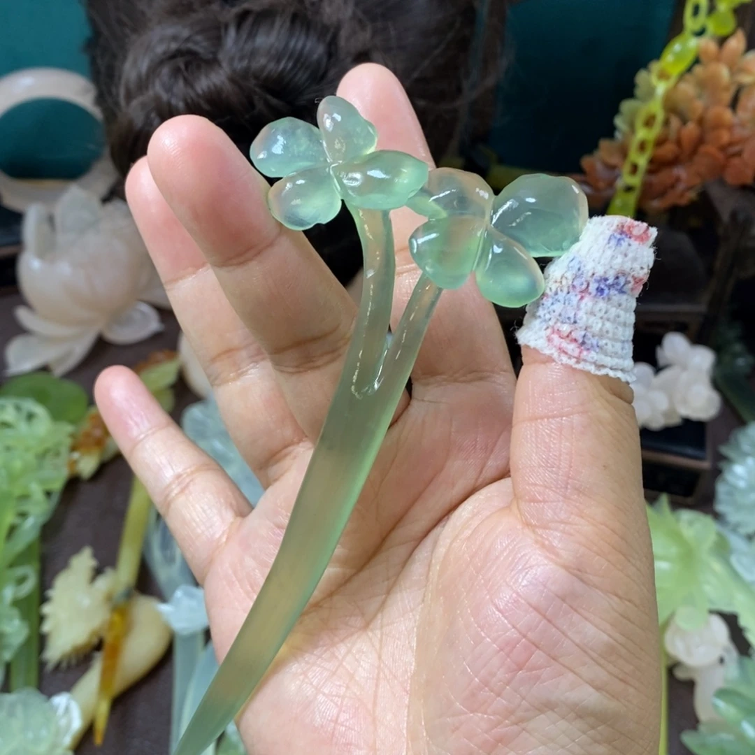 阿***玲蛇纹石玉未镶嵌发饰