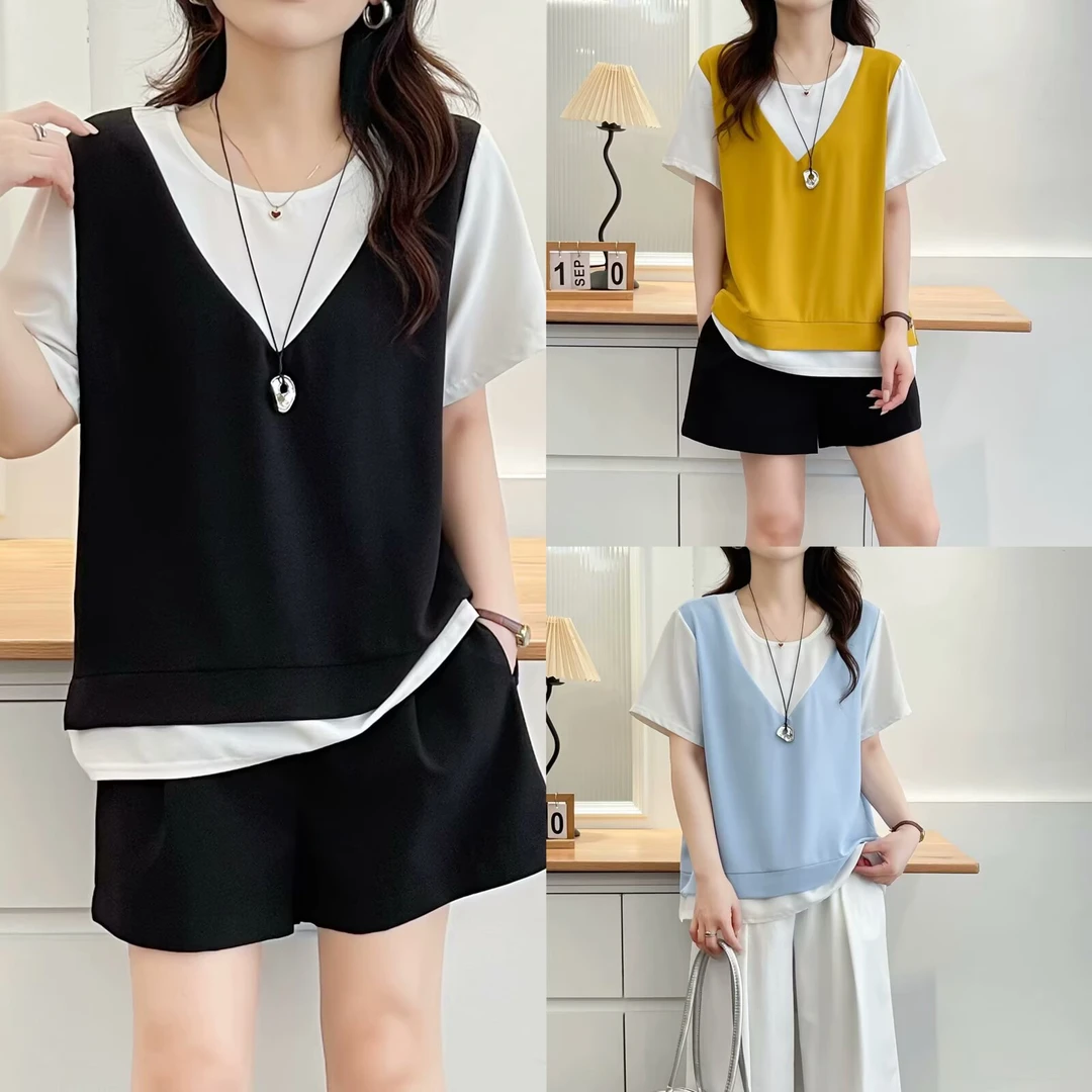 2025夏季大码胖妹妹加肥加大胸围夏季新品宽松显瘦T恤上衣2528