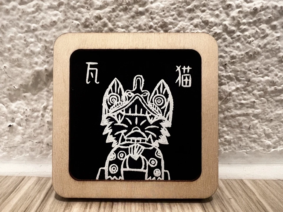 白族扎染冰箱贴瓦猫款手工磁贴家居饰品