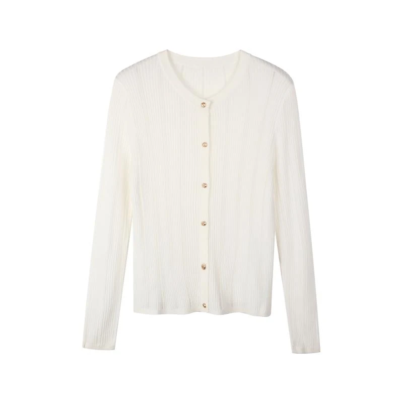 30589【歌L订单】法式优雅百搭镂空修身短款针织开衫女0145