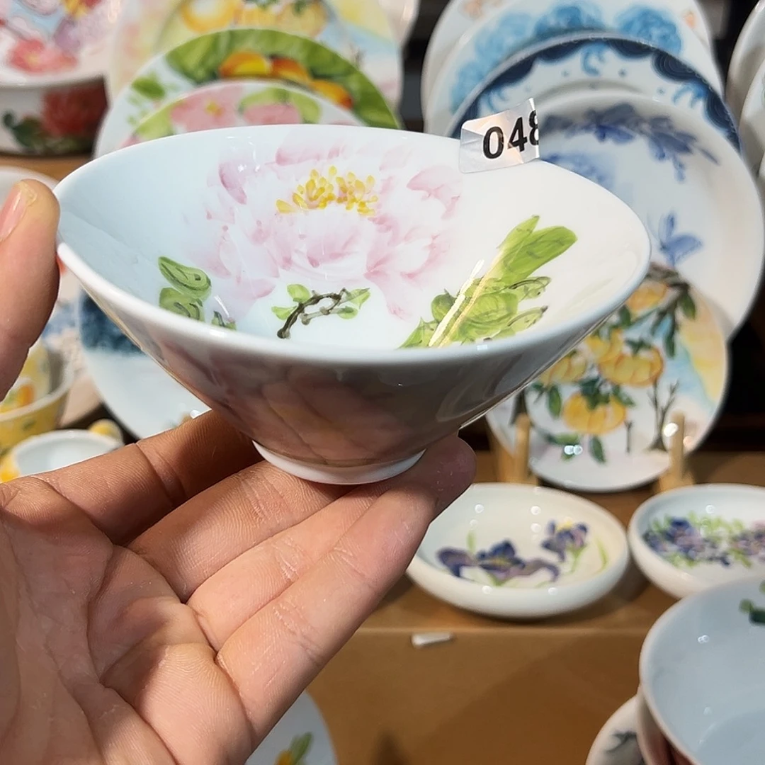 陶瓷景德镇高温釉下陶瓷5寸斗笠碗