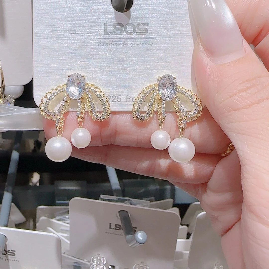 锆石铜合金925银耳环