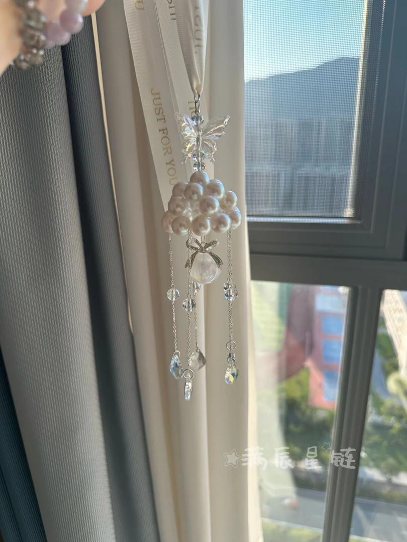 手工DIY仙气蝴蝶水母风铃车挂挂件汽车内饰品
