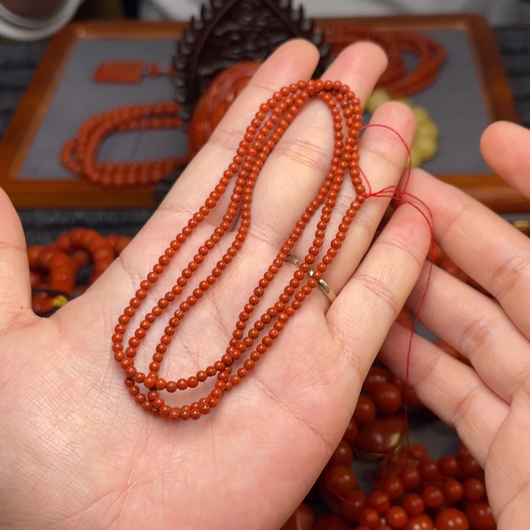 南红玛瑙小米珠卡2.8左右尺寸未镶嵌