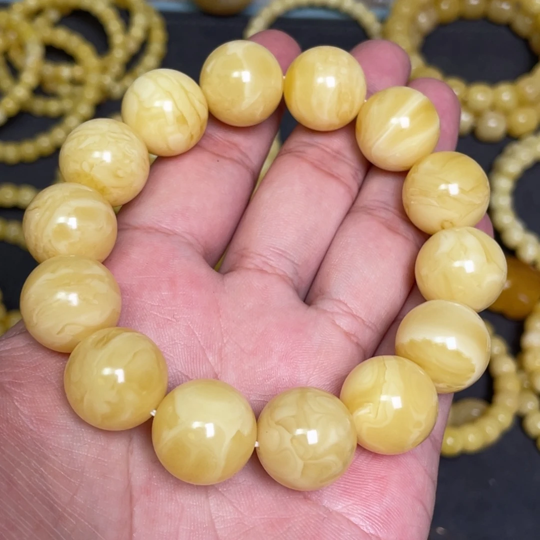 蜜蜡未镶嵌裸石蜜蜡手串17.2mm