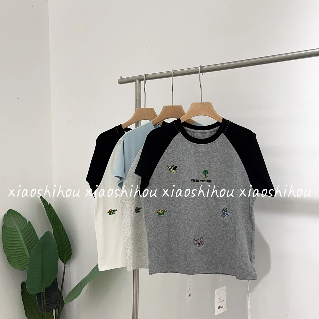 小时候女装店（no退no换）拼色卡通小图案08268