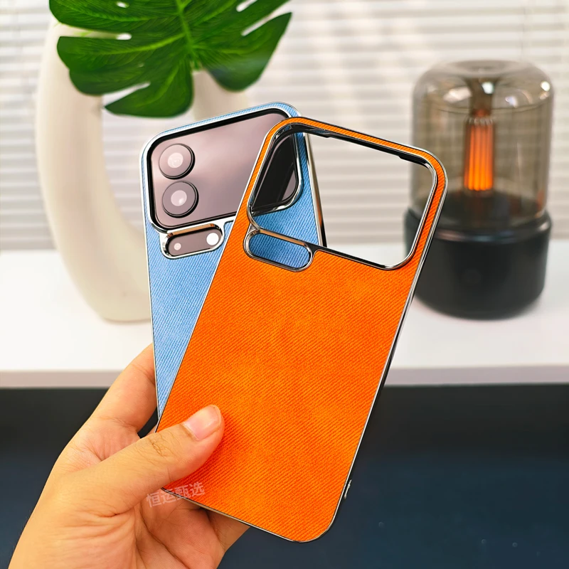 适用小米17promax手机壳牛仔布纹小米17简约超薄磨砂防摔保护套