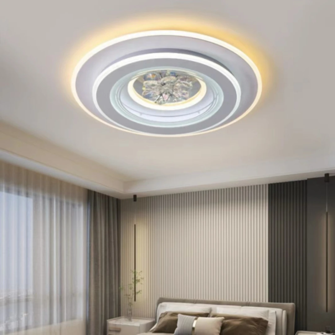 智能语音灯高档玻璃主卧室吸顶灯大气房间灯具LED吸顶灯节能灯具