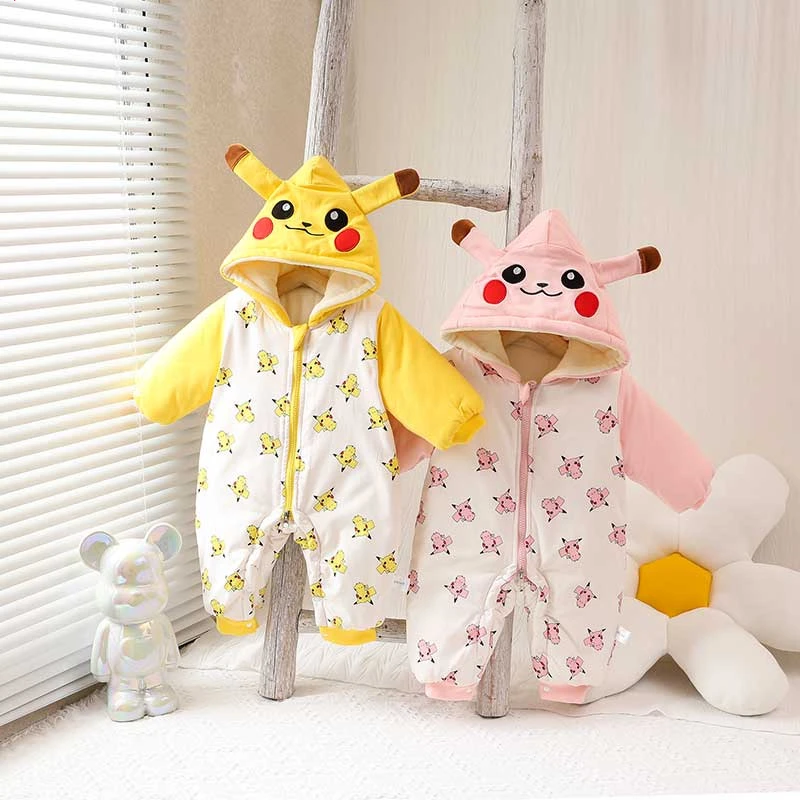 2025秋冬季新款男童女童加绒加厚时尚洋气外出服拼接长袖哈衣潮流