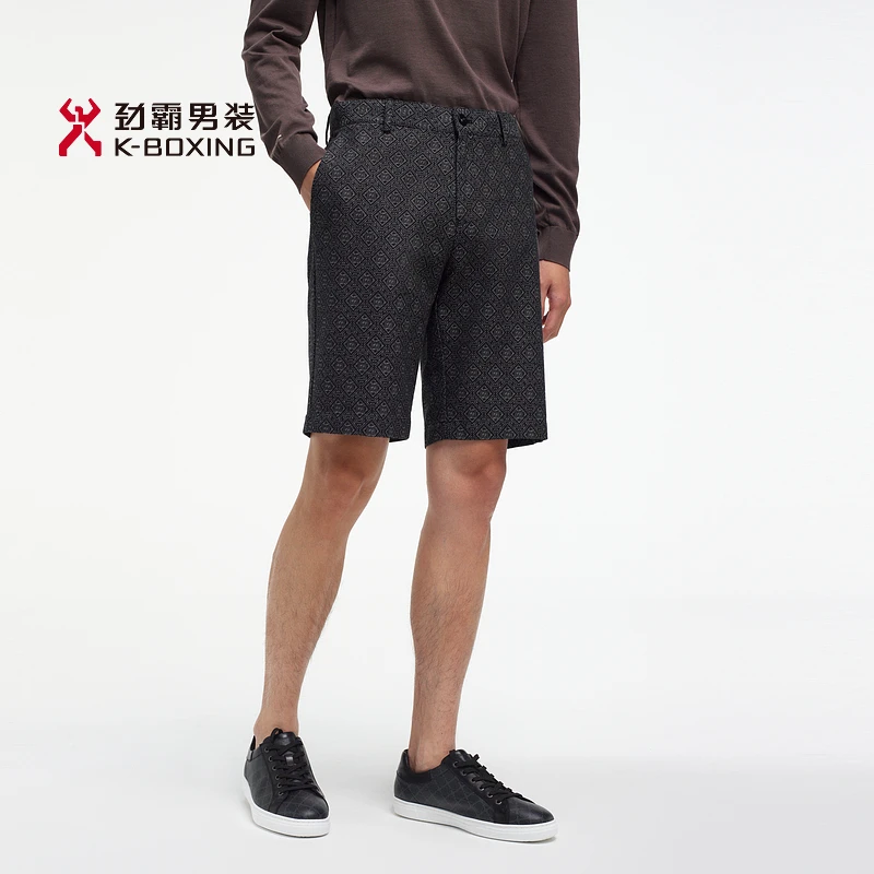 K-boxing/劲霸男装春夏时尚休闲透气痞帅品牌DNA短裤男款FZCE1318