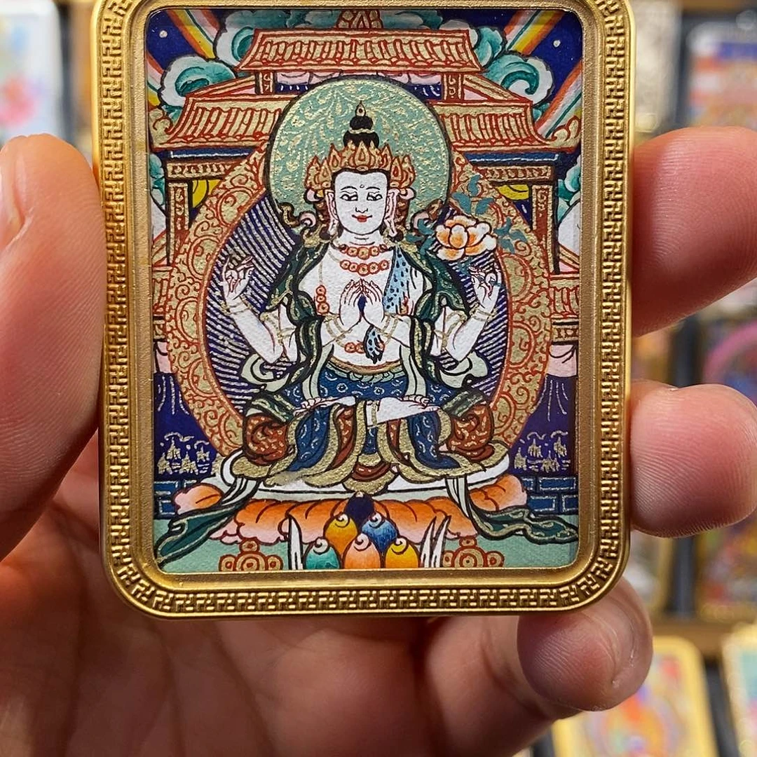 铜铁合金类浮世绘唐卡四臂