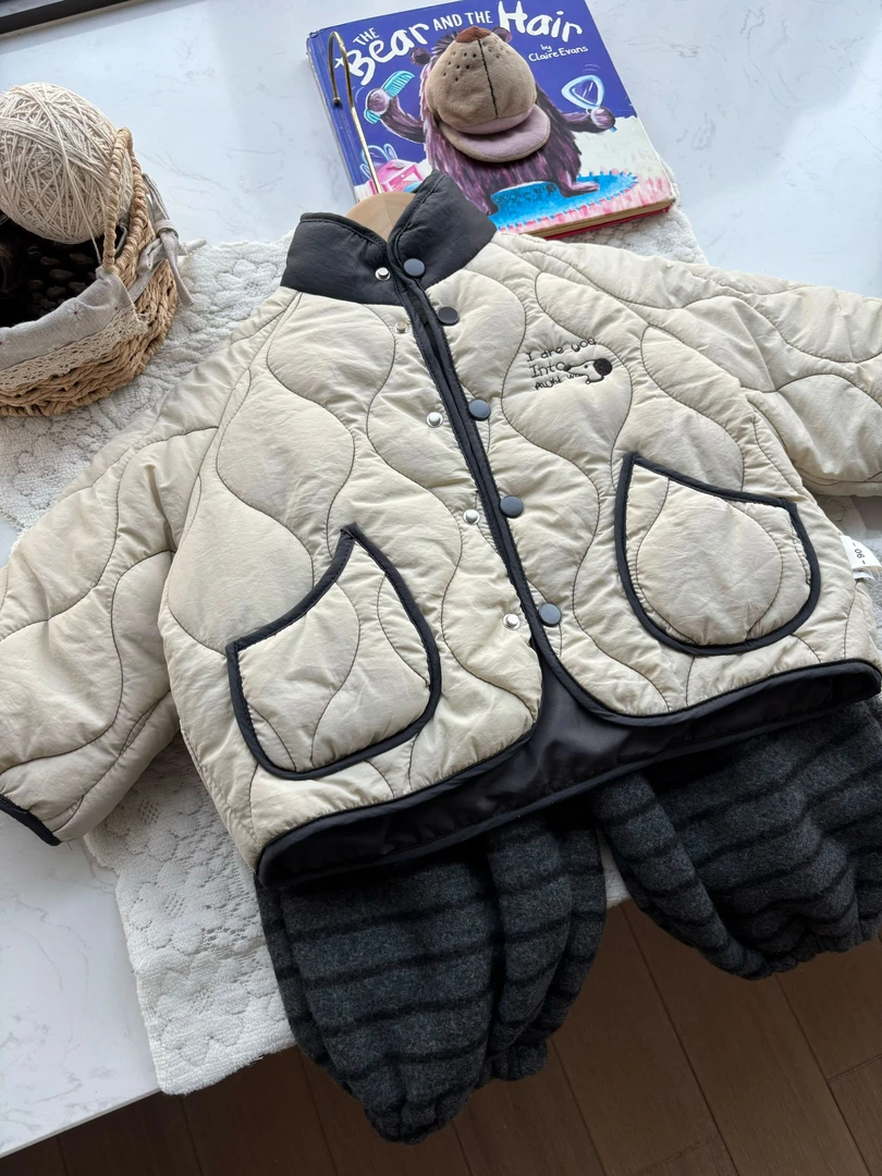 儿童半高领棉衣2025秋冬新款时尚保暖男童宽松棉袄薄款时尚