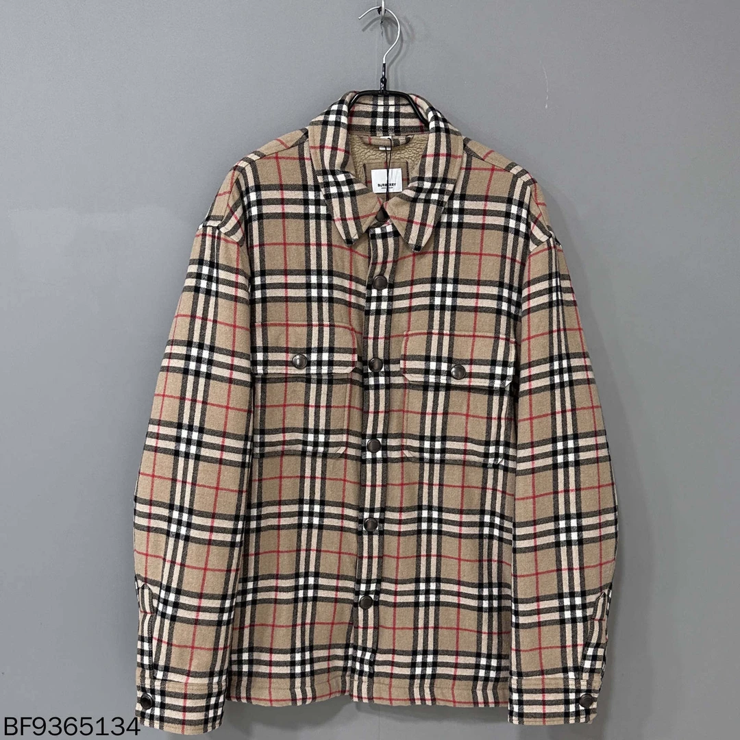 99新 BURBERRY/博柏利 新款格纹羊羔毛夹克/L码/65134