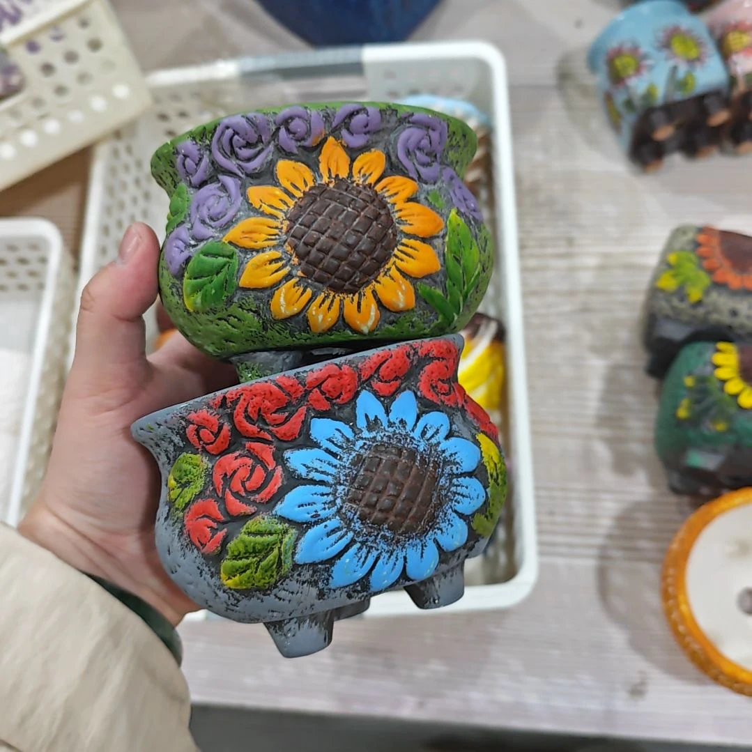 红陶吸水透气的白陶花盆凑满12发货