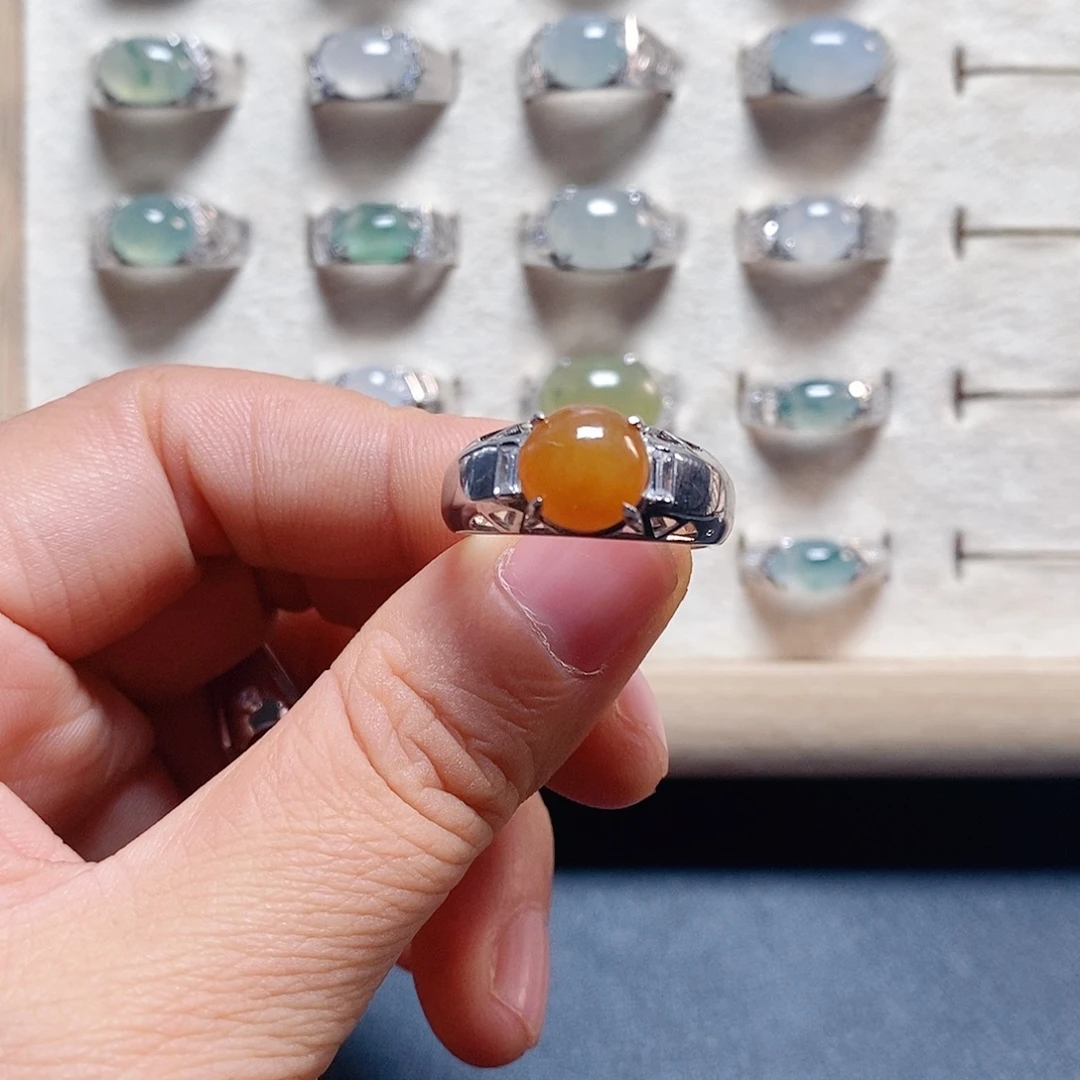 翡翠银S925镶嵌戒指