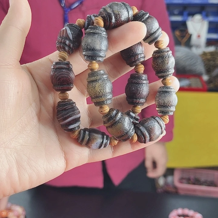 玛瑙手链未镶嵌T52吉祥鼓手串发其一