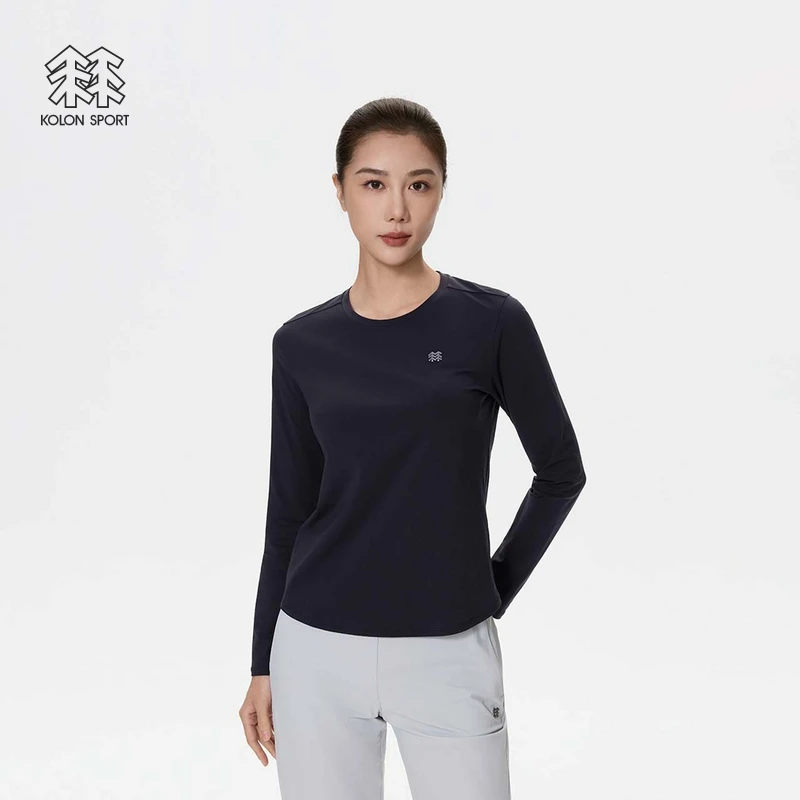 KOLON SPORT可隆女士S-FUNCTIONAL长袖内搭上衣圆领吸湿速干T恤