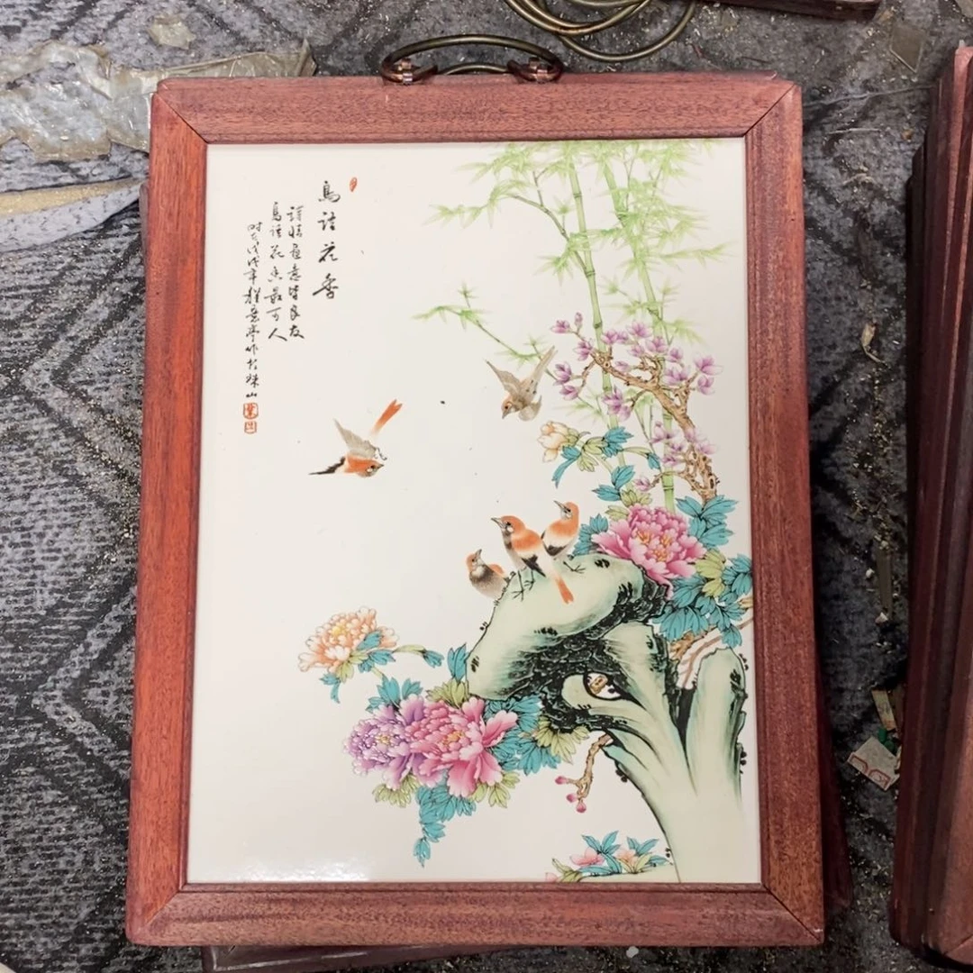 瓷片37*28 景德镇瓷板画柴窑烧制