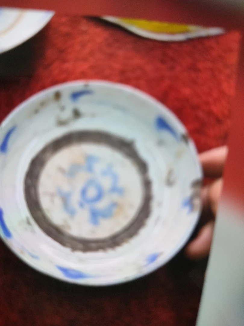 清花粉彩贴花小壶小盘盘