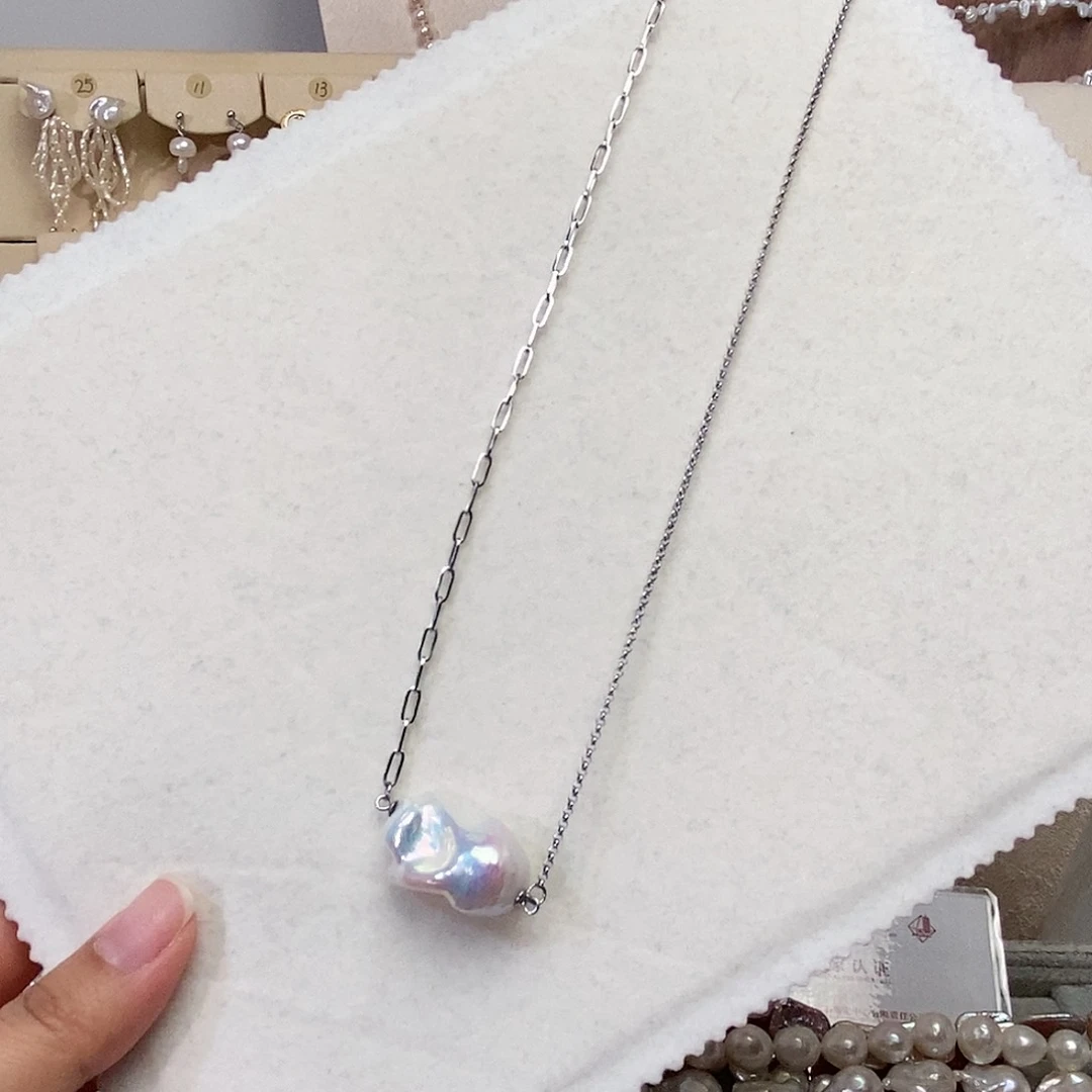 淡水珍珠颈饰钛钢