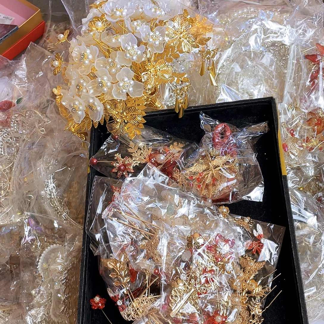 混合材质新娘头饰不退换不售后默认瑕疵