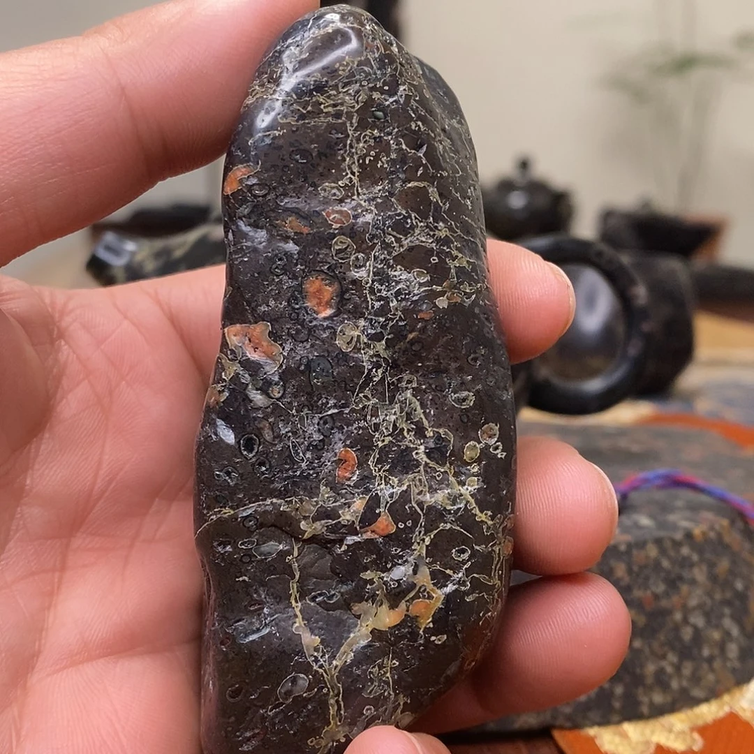 豫石匠梅花玉小鼻嘎随形手把压书石茶宠