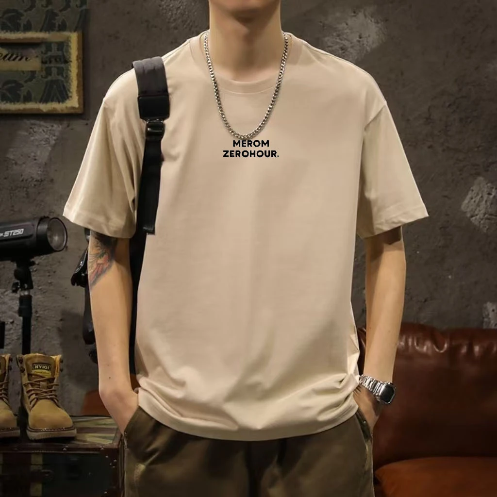 【素劲】重磅纯棉MER2025夏季新款时尚男士t恤短袖圆领宽松休闲百搭