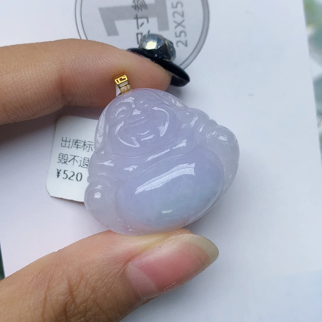 颈饰18K金镶嵌翡翠天然翡翠