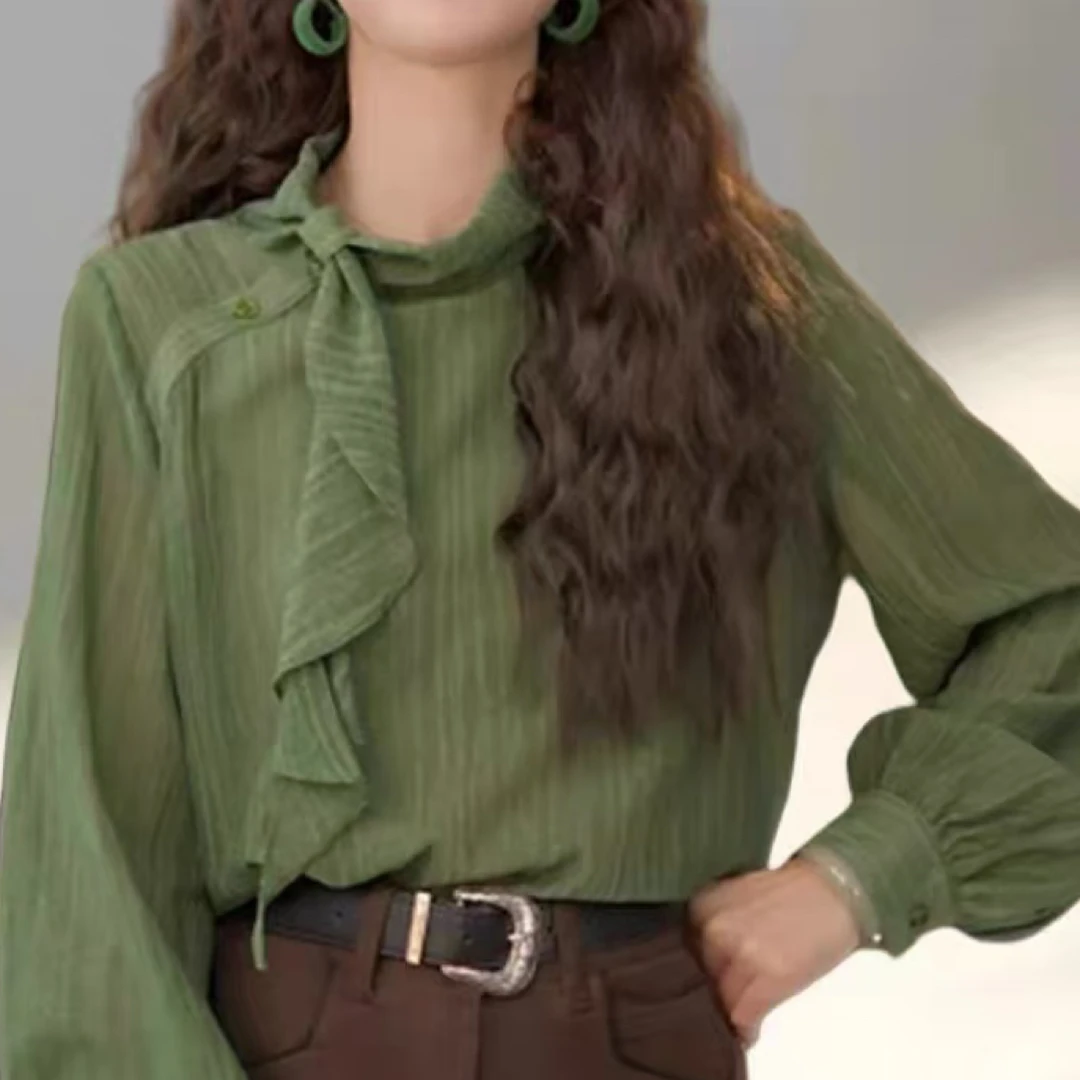 法式轻熟风气质通勤条纹衬衫女宽松显瘦长袖衬衣时尚百搭休闲上衣