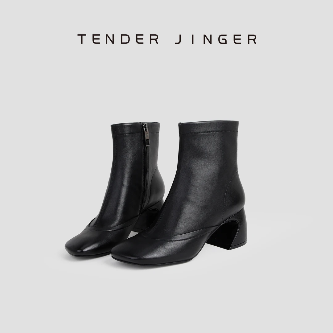 Tender Jinger｜线下专供 时装低跟软皮短靴 M250816