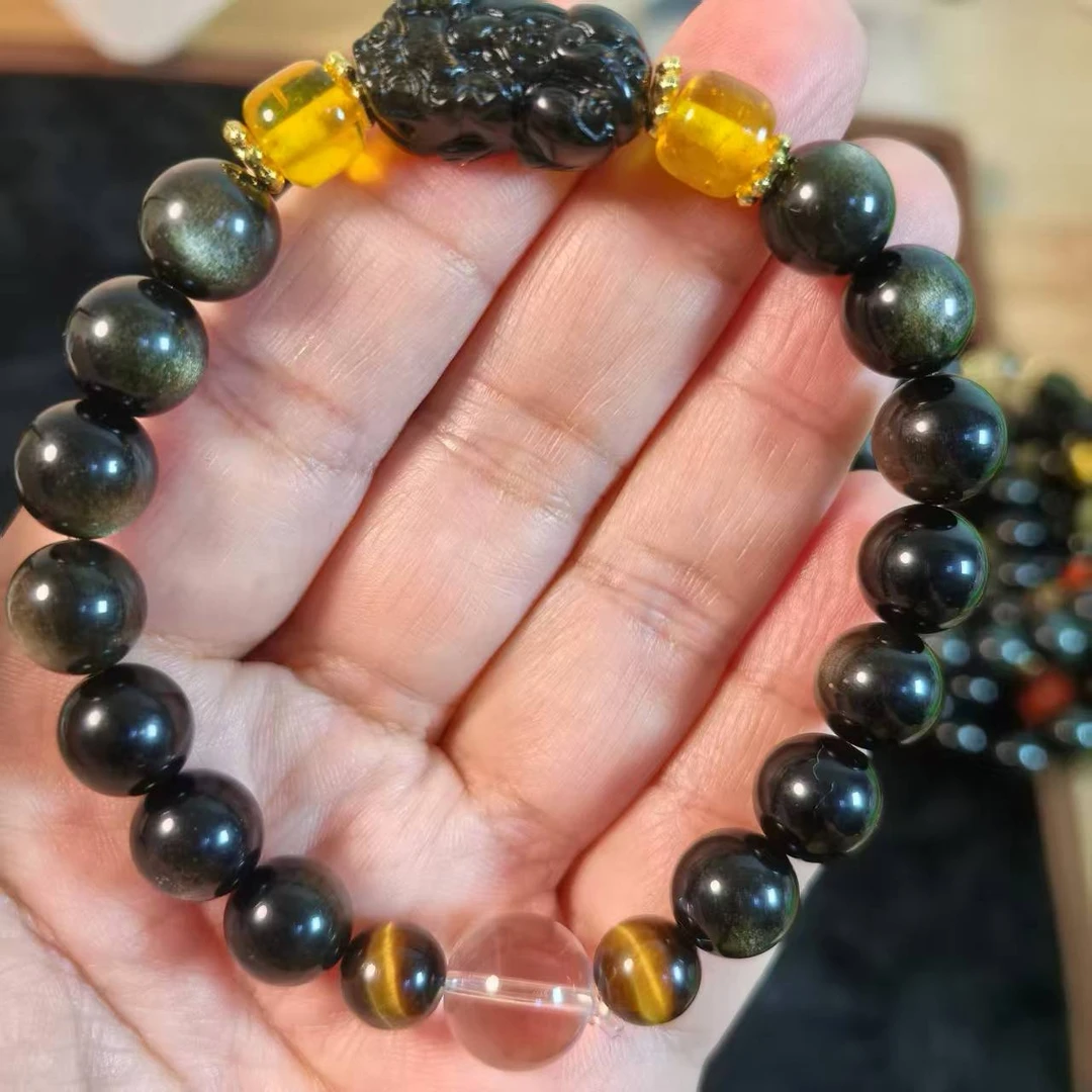 非金属大理石手链 天然貔貅手串男女款本命年转运手链礼物