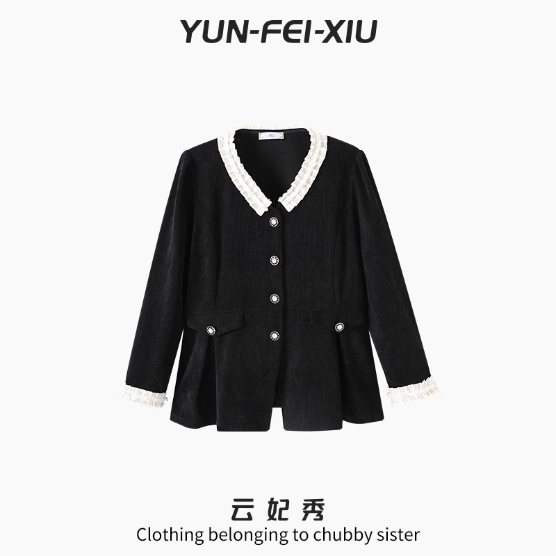 云妃秀大码女装衬衫时尚休闲胖妹妹显瘦宽松减龄遮肉韩版秋季7196