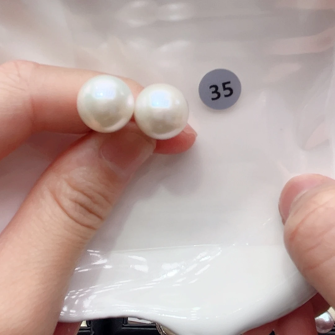 银S925镶嵌淡水珍珠耳饰