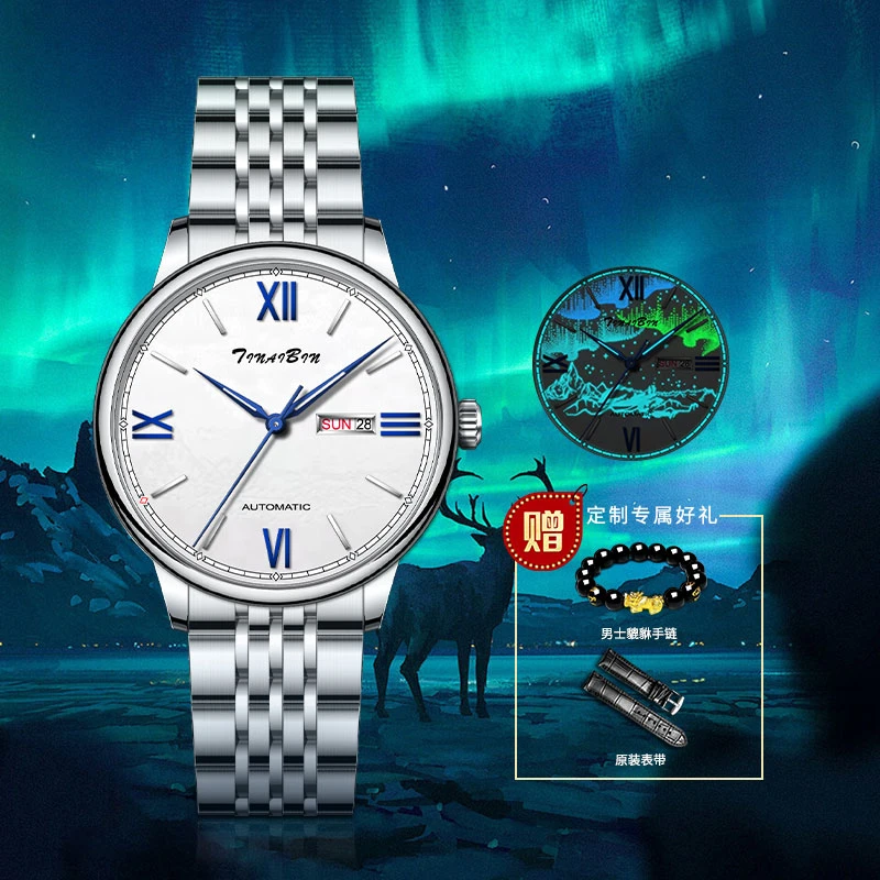 限量纪念款 瑞士TIANAIIBIN 梦幻极光系列自动腕表 赠手串皮带YH