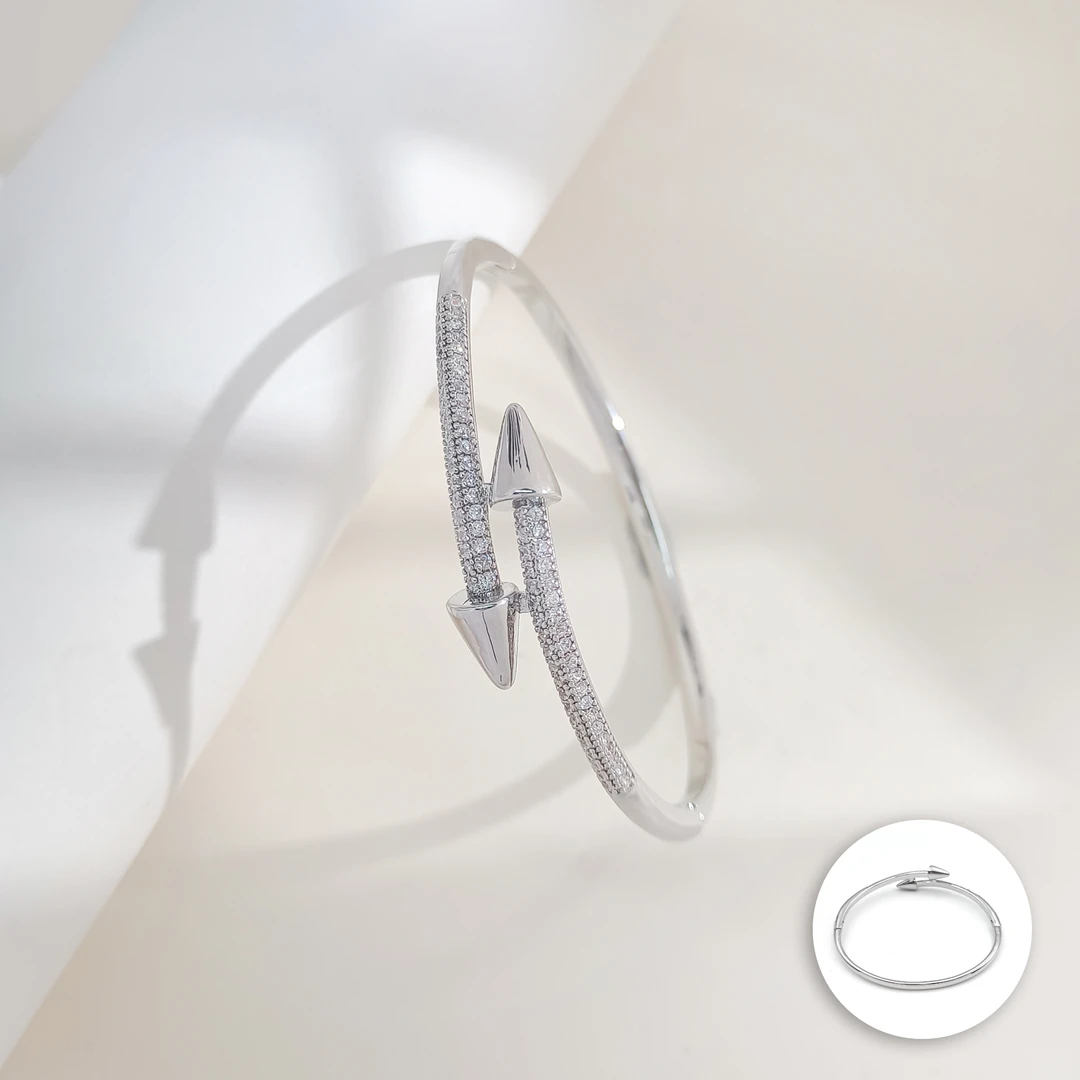 铜合金合成锆石手镯 WZY-004403【铆钉星轨】手镯简约精致小众时尚