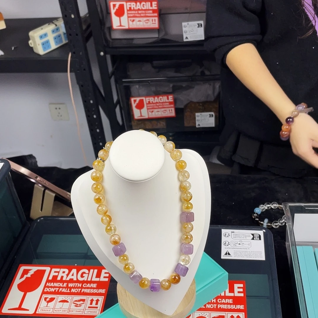 银S925镀金镶嵌水晶手串