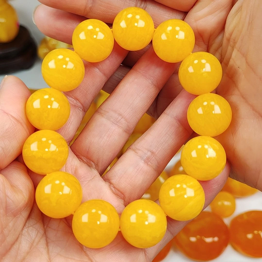 蜜蜡手串未镶嵌同料手串I7