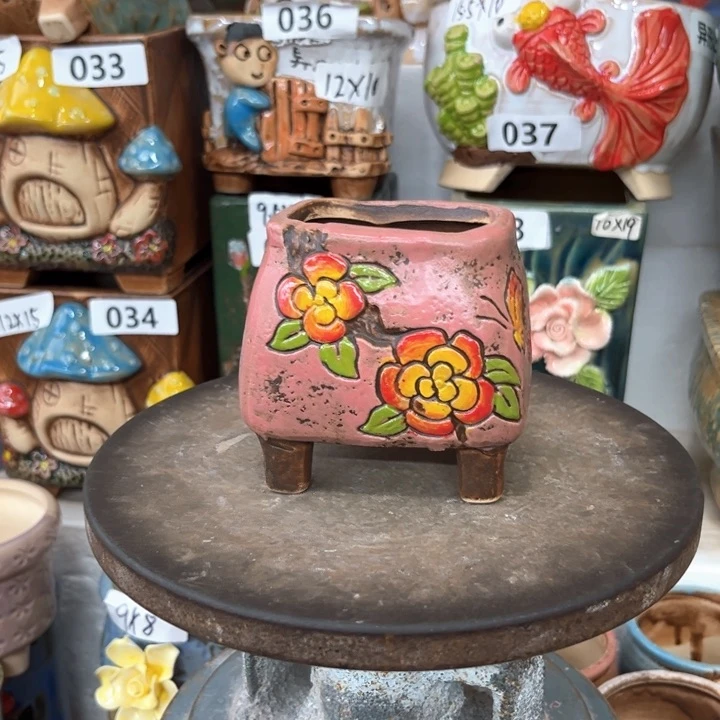 紫砂花盆粗陶材质多肉花盆