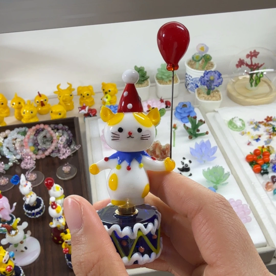 手工艺品琉璃旋转小猫