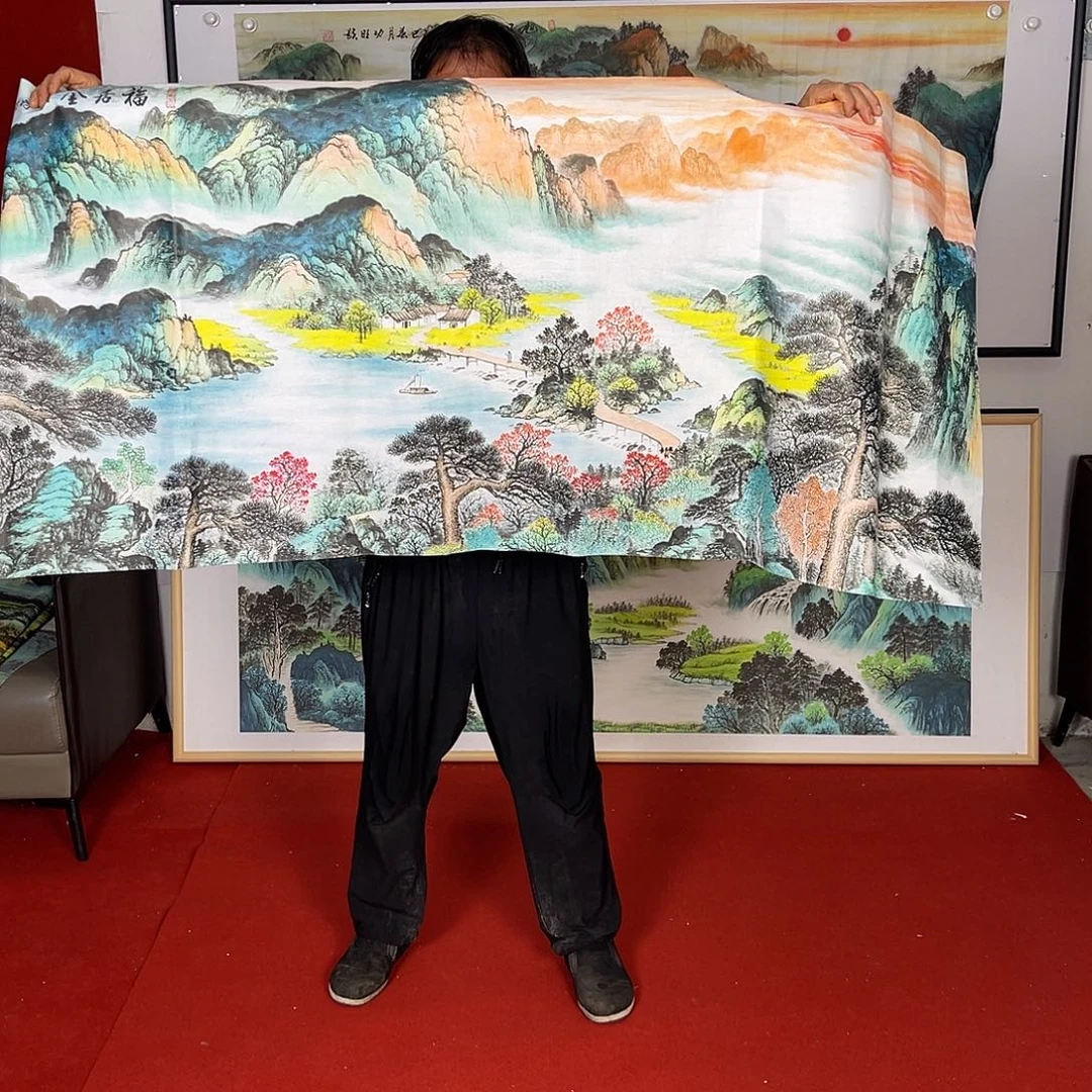 横款福居金山小六尺画心