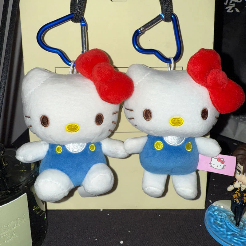 新款三丽鸥蓝白HelloKitty毛绒挂件玩偶黑白HelloKitty公仔挂件