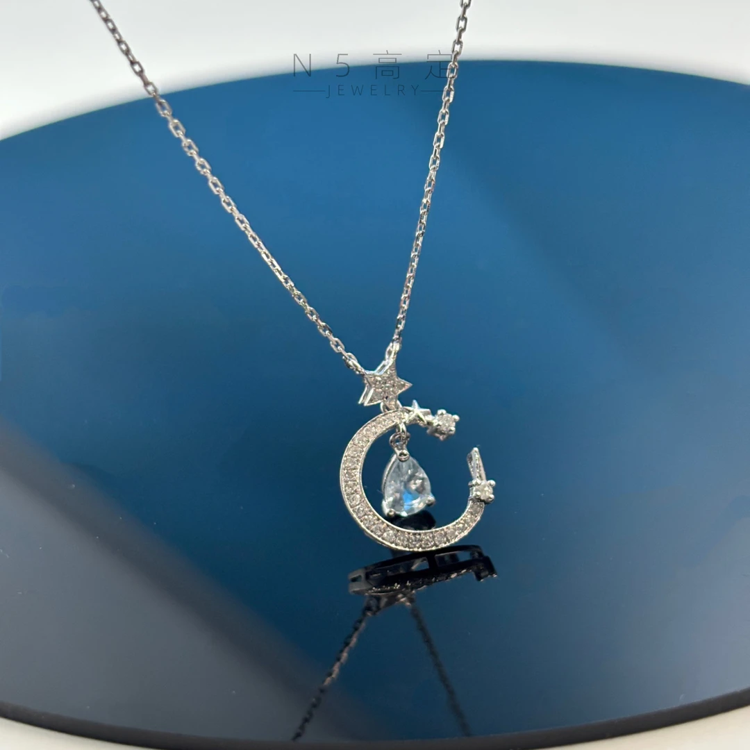 【N·5高定珠宝】 海蓝宝星星月亮套链 zsxl0280