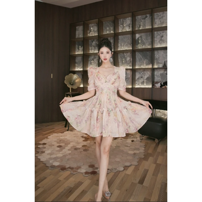 六爻定制 法式赫本风名媛显瘦优雅时尚连衣裙 21372