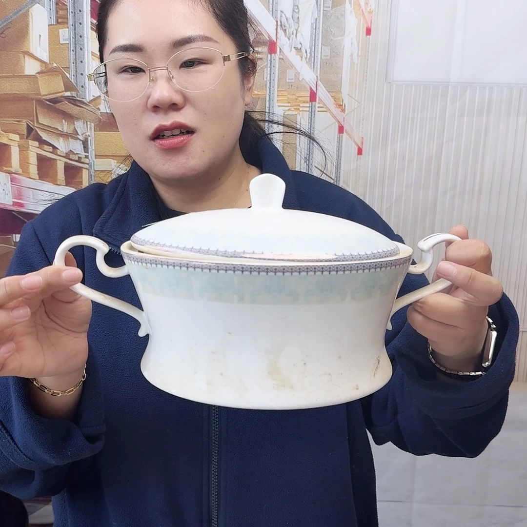 骨瓷汤煲一个不能明火瑕疵品不忒不还