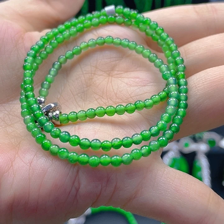 翡翠未镶嵌颈饰天然A货翡翠 阳锁骨链3