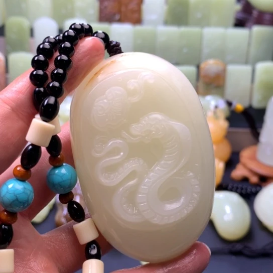 石材方解石手把件