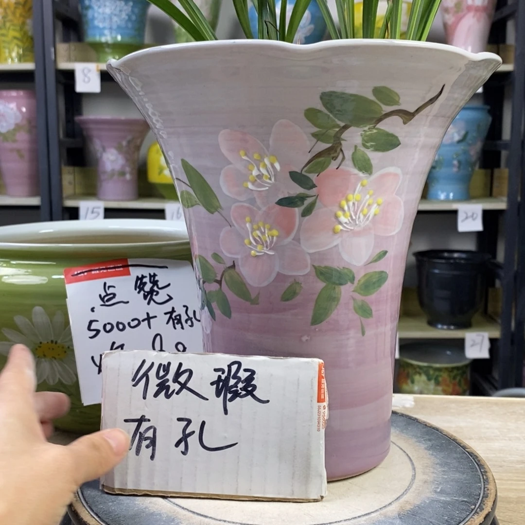 景德镇手工手绘陶瓷花盆