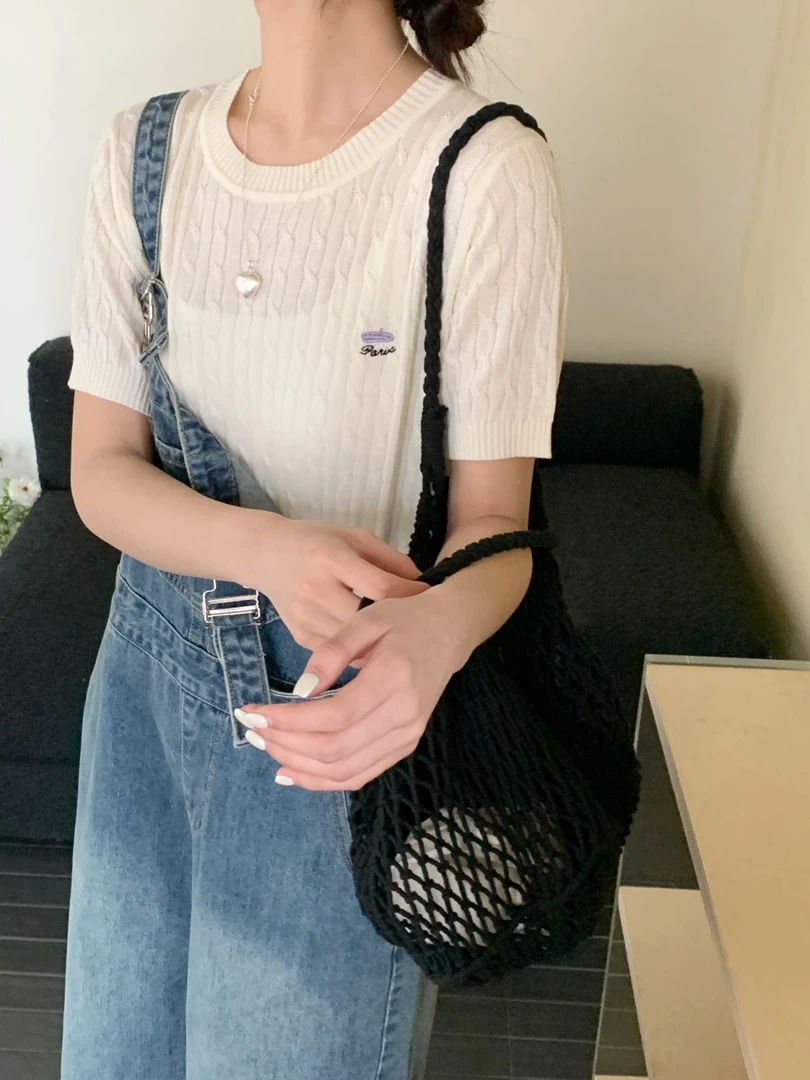 【素简.680157】春款上新天爽亚麻文艺小标女装针织衫（4.23福利）