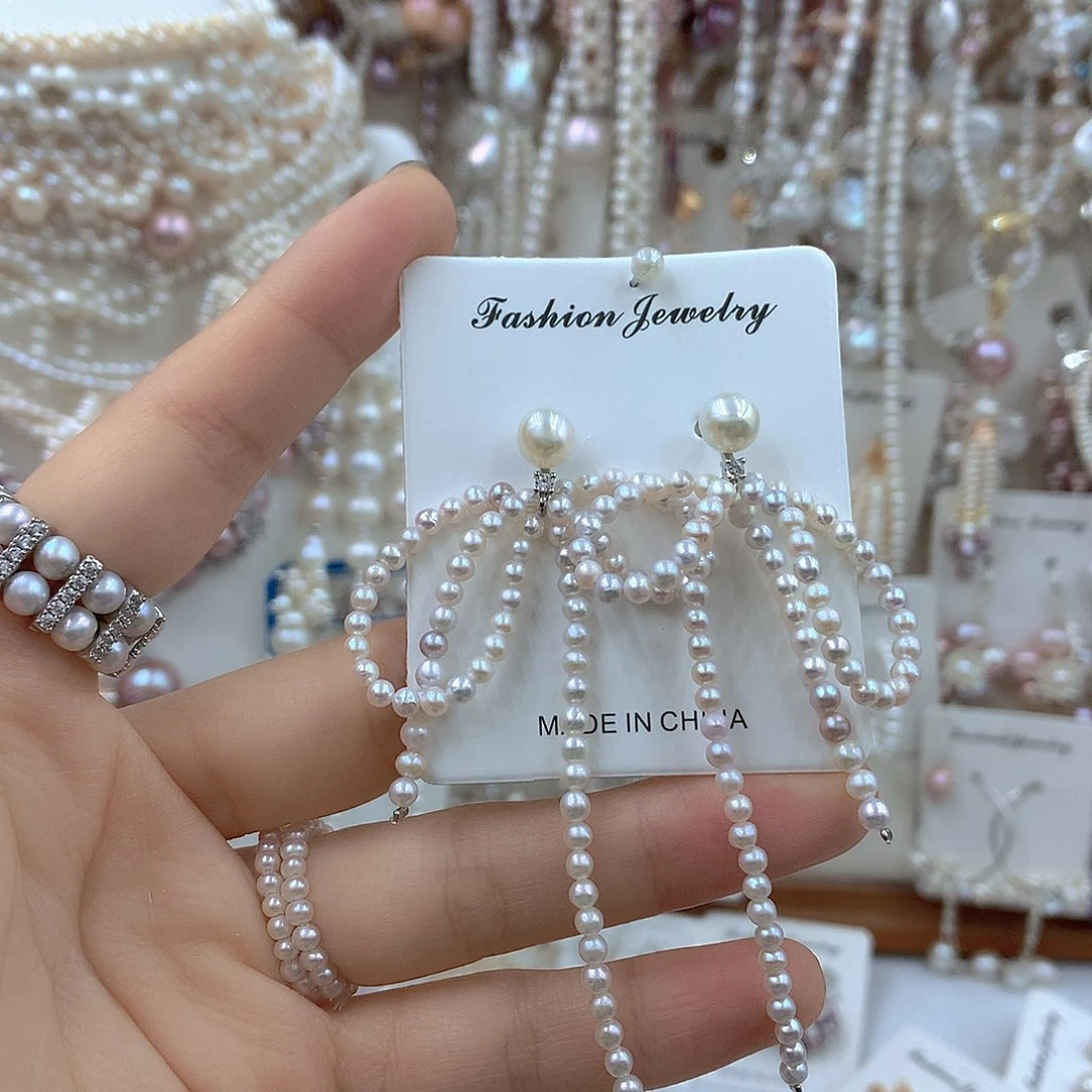 耳饰淡水珍珠银S925镶嵌