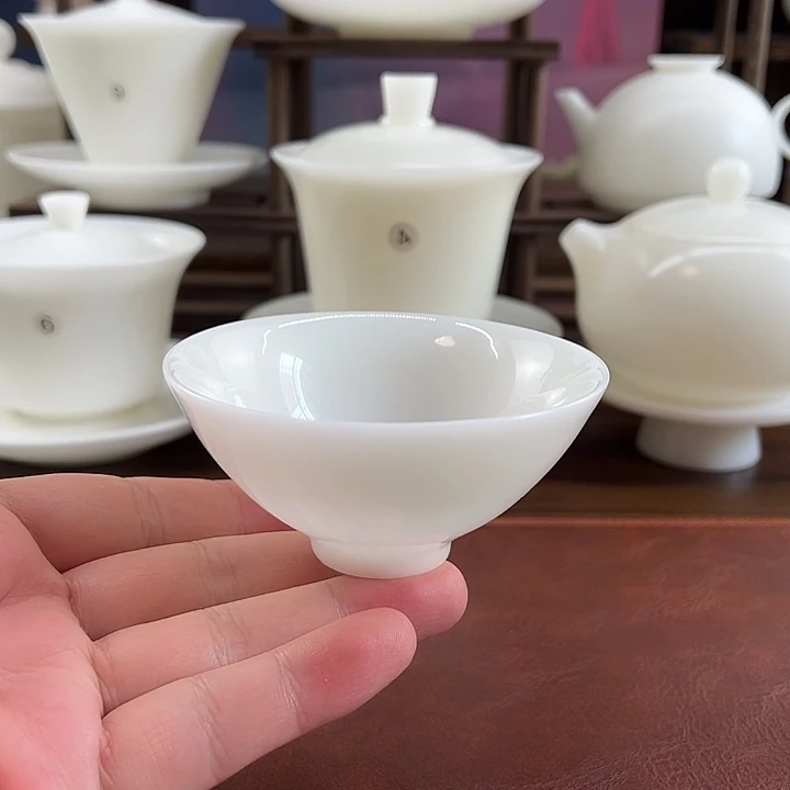 上釉璞玉瓷90ml斗笠主人杯